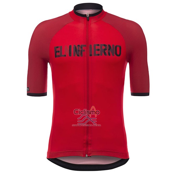 Angliru Vuelta Espana Ropa Ciclismo Culotte Corto 2017 Hombre Mangas Cortas Rojo